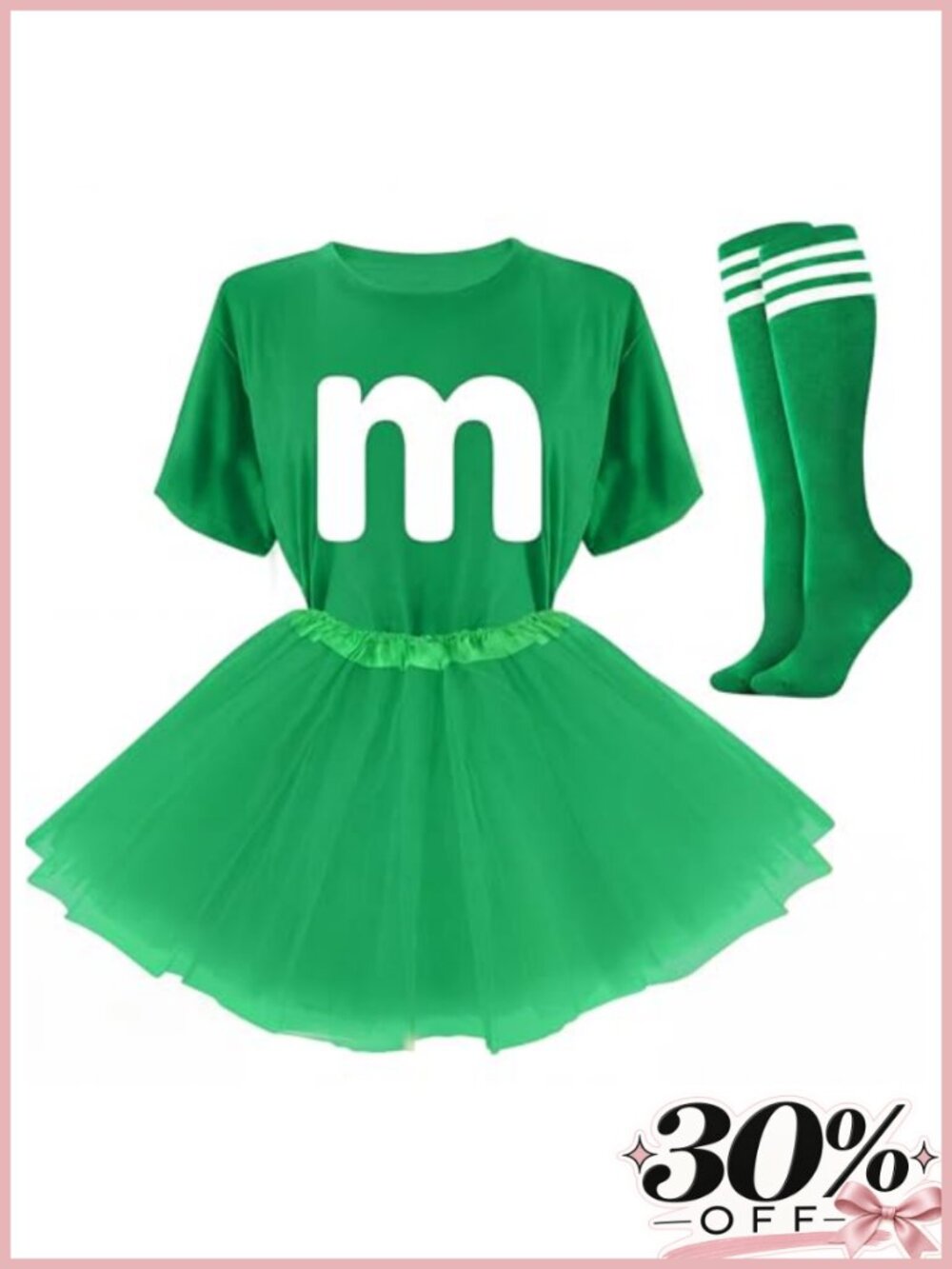 Letter M Halloween Costume Tutu Skirt Cotton T-Shirt Cosplay Set
